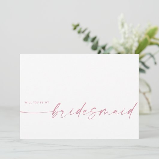 Zal je mijn Bridesmaid zijn? | Blush roze (Staand voorkant)