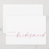 Zal je mijn Bridesmaid zijn? | Blush roze (Voorkant / Achterkant)