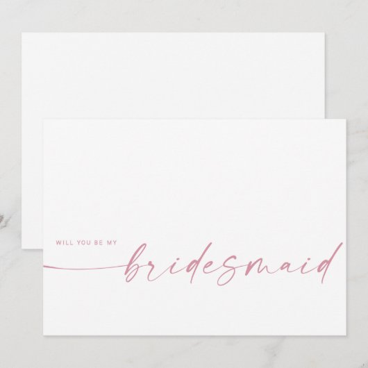 Zal je mijn Bridesmaid zijn? | Blush roze (Voorkant / Achterkant)