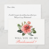 Zal je mijn Bridesmaid zijn? | Bridesmaid Card Kaart (Voorkant / Achterkant)
