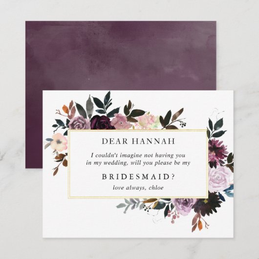 Zal je mijn Bridesmaid zijn? | Bridesmaid Card Kaart (Voorkant / Achterkant)