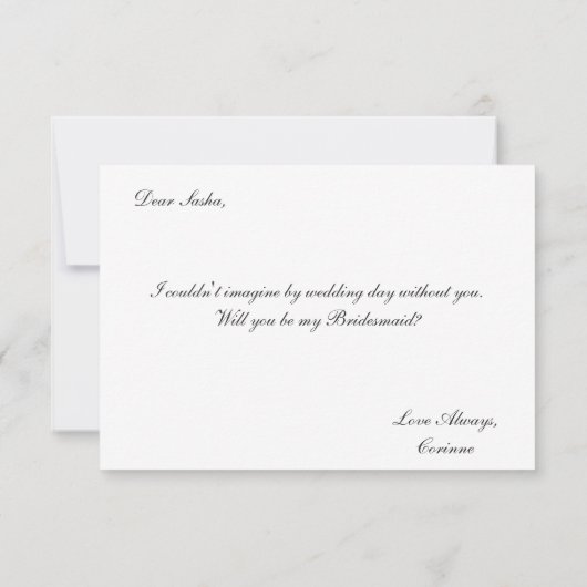 Zal je mijn Bridesmaid zijn? | Bridesmaid Card Kaart (Achterkant)