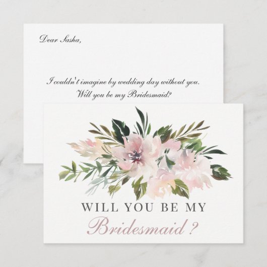Zal je mijn Bridesmaid zijn? | Bridesmaid Card Kaart (Voorkant / Achterkant)