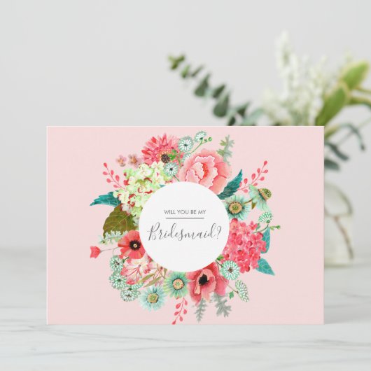 Zal je mijn Bridesmaid zijn? | Briefkaart Uitnodig (Staand voorkant)