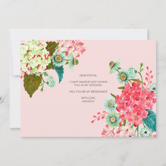 Zal je mijn Bridesmaid zijn? | Briefkaart Uitnodig (Achterkant)