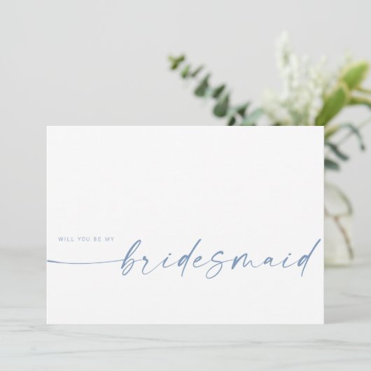 Zal je mijn Bridesmaid zijn? | Dusty Blue (Staand voorkant)