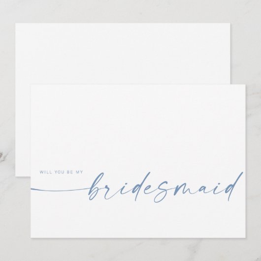 Zal je mijn Bridesmaid zijn? | Dusty Blue (Voorkant / Achterkant)