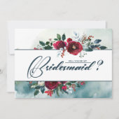 Zal je mijn Bridesmaid zijn? Dusty Blue | Bourgogn Kaart (Voorkant)