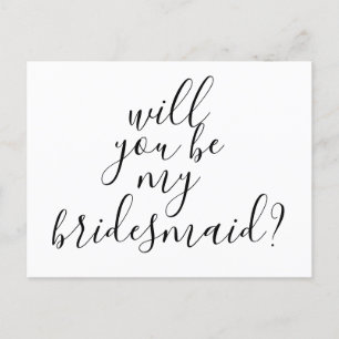Zal je mijn Bridesmaid zijn, eenvoudige moderne ti Uitnodiging Briefkaart