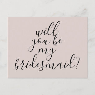 Zal je mijn Bridesmaid zijn, gewoon modern? Uitnodiging Briefkaart