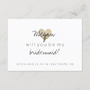 Zal je mijn Bridesmaid zijn - Glitter Heart's Fab  Kaart