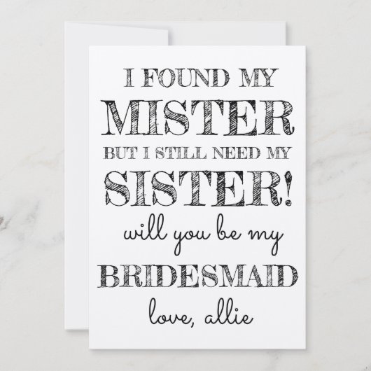 Zal je mijn Bridesmaid zijn? | Kaart (Voorkant)