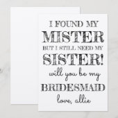 Zal je mijn Bridesmaid zijn? | Kaart (Voorkant / Achterkant)