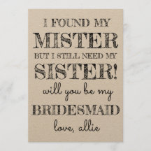 Zal je mijn Bridesmaid zijn? | Kaart