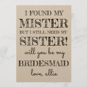 Zal je mijn Bridesmaid zijn?   Kaart