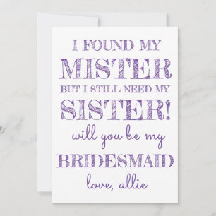 Zal je mijn Bridesmaid zijn? Kaart