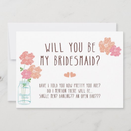 Zal je mijn Bridesmaid zijn? Kaart (Voorkant)