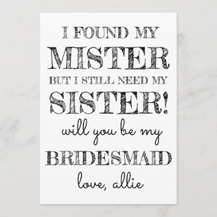 Zal je mijn Bridesmaid zijn?   Kaart