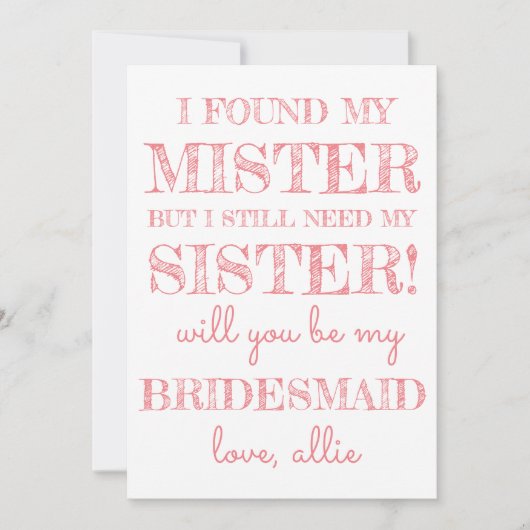 Zal je mijn Bridesmaid zijn? | Kaart (Voorkant)