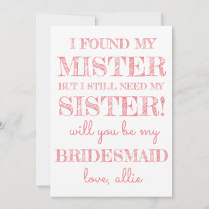 Zal je mijn Bridesmaid zijn? Kaart