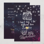 Zal je mijn Bridesmaid zijn, Mason Jar Paarse lich Kaart (Voorkant / Achterkant)