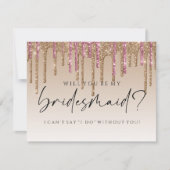Zal je mijn Bridesmaid zijn? Meerdere glitterdrupp Kaart (Voorkant)