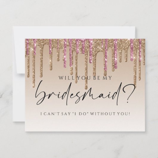 Zal je mijn Bridesmaid zijn? Meerdere glitterdrupp Kaart (Voorkant)