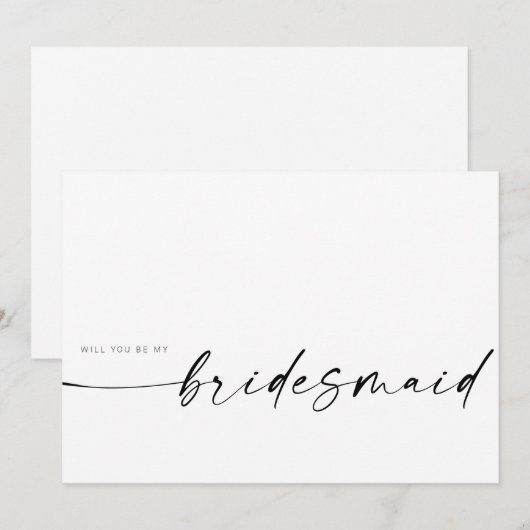 Zal je mijn Bridesmaid zijn? | Modern minimalist (Voorkant / Achterkant)