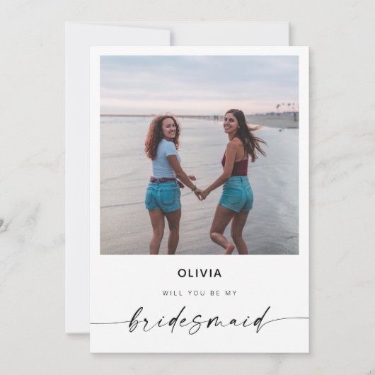 Zal je mijn Bridesmaid zijn? | Moderne fotokaart (Voorkant)