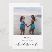 Zal je mijn Bridesmaid zijn? | Moderne fotokaart (Voorkant / Achterkant)