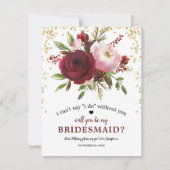 Zal je mijn Bridesmaid zijn? | Rustic Burgundy Blu Kaart (Voorkant)