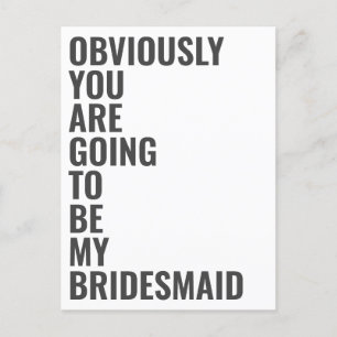 Zal je mijn Bridesmaid zijn? Uitnodiging Briefkaart