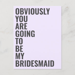 Zal je mijn Bridesmaid zijn? Uitnodiging Briefkaart