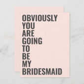 Zal je mijn Bridesmaid zijn? Uitnodiging Briefkaart (Voorkant / Achterkant)