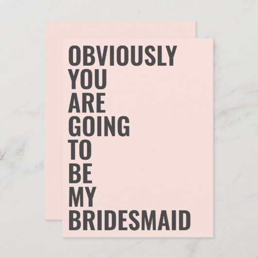 Zal je mijn Bridesmaid zijn? Uitnodiging Briefkaart (Voorkant / Achterkant)