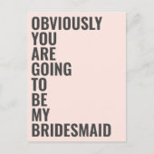 Zal je mijn Bridesmaid zijn? Uitnodiging Briefkaart (Voorkant)