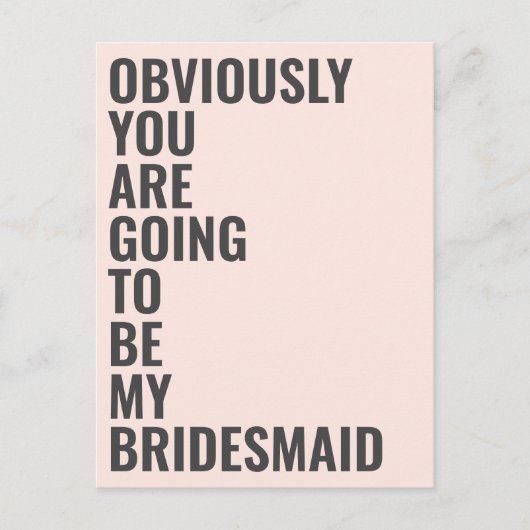 Zal je mijn Bridesmaid zijn? Uitnodiging Briefkaart (Voorkant)