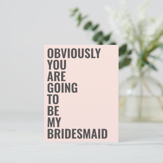 Zal je mijn Bridesmaid zijn? Uitnodiging Briefkaart (Staand voorkant)