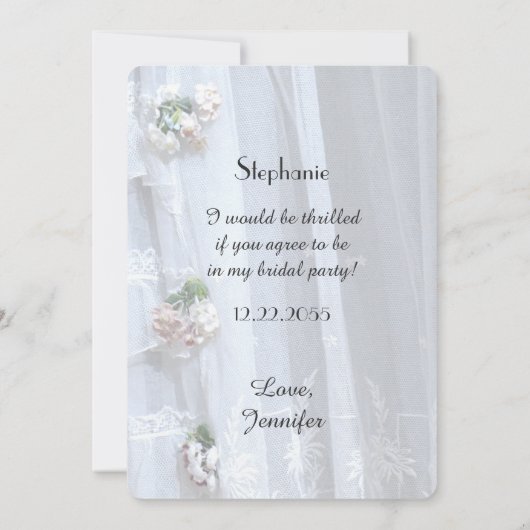 Zal je mijn Bridesmaid zijn,  uitnodiging? Kaart (Achterkant)