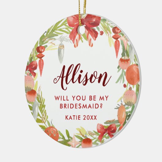 Zal je mijn Bridesmaid zijn? | Voorstel Bridesmaid Keramisch Ornament (Links)