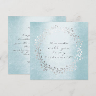 Zal je mijn Bridesmaid zijn, zilver, met de grote  Kaart