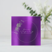 Zal je mijn Bridesmaid zijn, zilver, Paars metaal? Kaart (Staand voorkant)