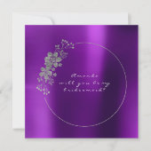 Zal je mijn Bridesmaid zijn, zilver, Paars metaal? Kaart (Voorkant)