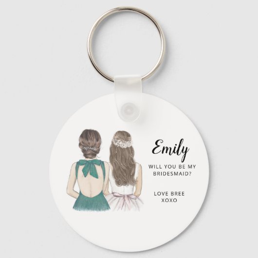 Zal je mijn bridesmaïde keyring zijn? sleutelhanger (Voorkant)