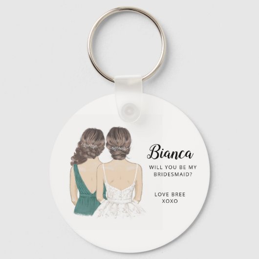 Zal je mijn bridesmaïde keyring zijn? sleutelhanger (Voorkant)