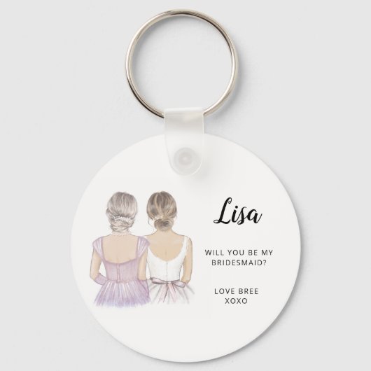 Zal je mijn bridesmaïde keyring zijn? sleutelhanger (Voorkant)