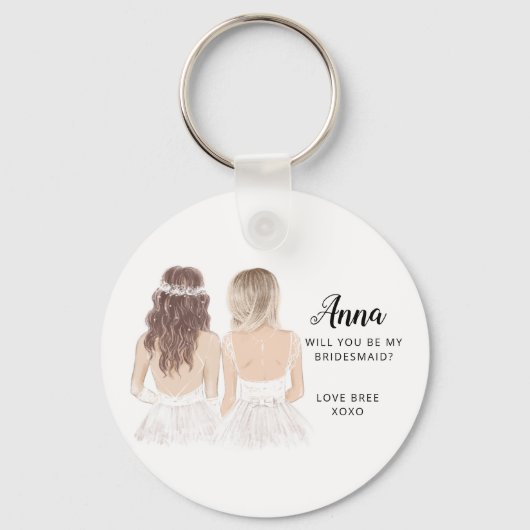 Zal je mijn bridesmaïde keyring zijn? sleutelhanger (Voorkant)