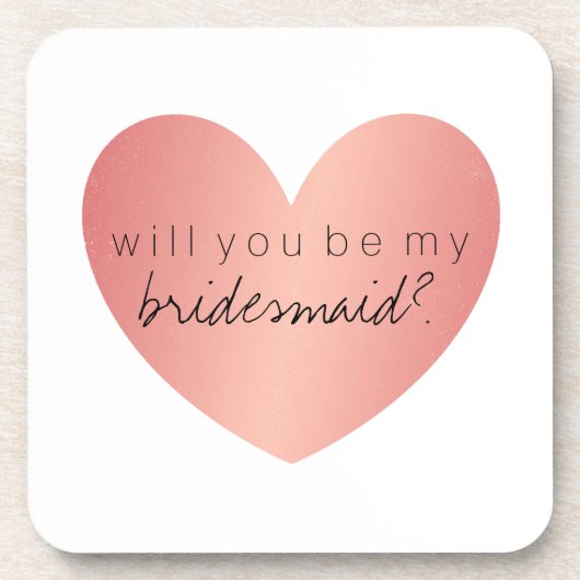 Zal je mijn Bridesmaïde Onderzetters zijn - Roze h (Voorkant)