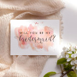 Zal je mijn briefkaart zijn?<br><div class="desc">Een roze waterverf op de achtergrond. Het exemplaar is editable en de doopvont kan worden veranderd.</div>