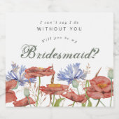 zal je mijn bruidachtige wildbloem zijn? sparkling wijnetiket (Enkel label)